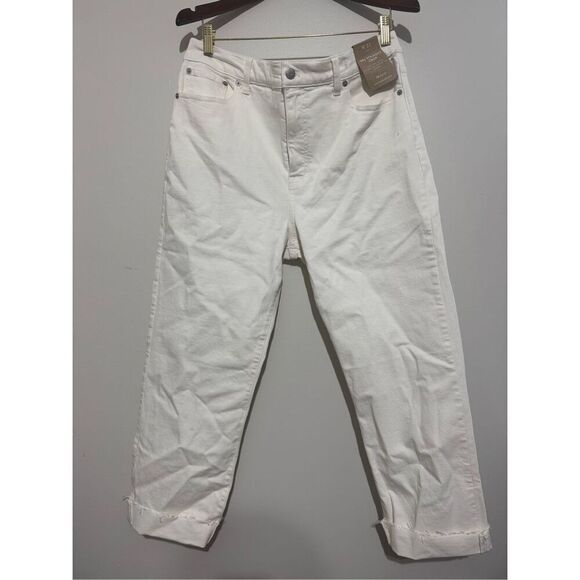 NWT New Madewell 90's Straight Crop Jeans Ivory Lighthouse Raw Hem Size 31 Women - Picture 1 of 13